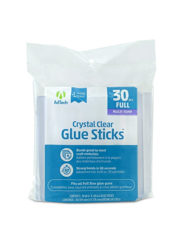 AdTech Full-Size 4" Multi-Temp Hot Glue Sticks, 30 Count