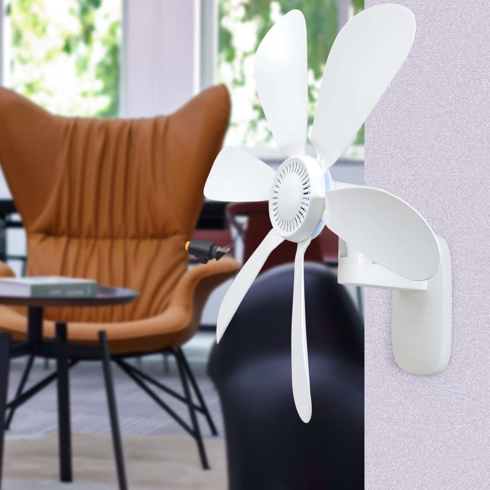 Energy Efficient 5V USB Wall Mount Fan Detachable Blade Adjustable Angles Camping Fan For Indoor Space Kitchen Dorm