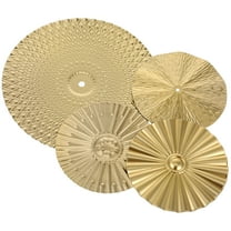 PTOOTP 4Pcs Golden Metal Wall Art Disc Hanging Wall Decor for Home Decoration 15X15X0.2in