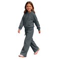 thumbnail image 6 of GiLiling Girls Pullover Hoodie with Kangaroo Pocket and Wide Leg Pants Set, Kids 2 Piece Fall Winter Sweatsuit Outfits (Dark Gray, 13-14 Years), 6 of 8