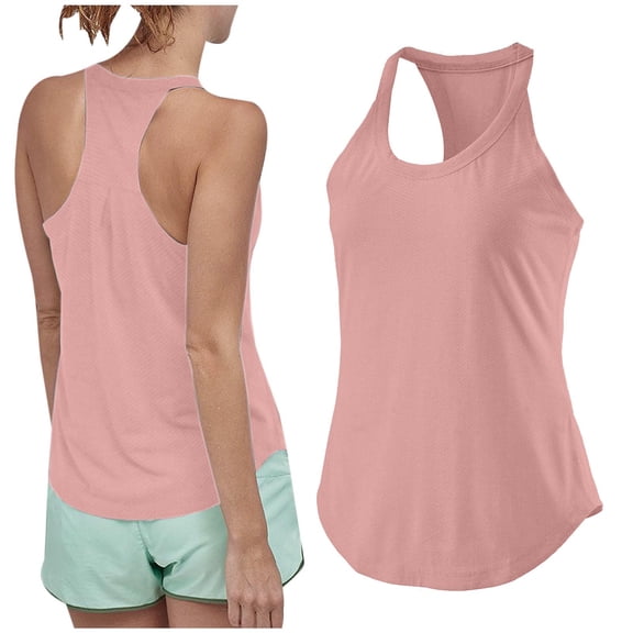 Husipze Workout Tank Tops for Women Loose Fit Athletic Racerback Sports Tank Tops Sleeveless Running Shirts Pink M