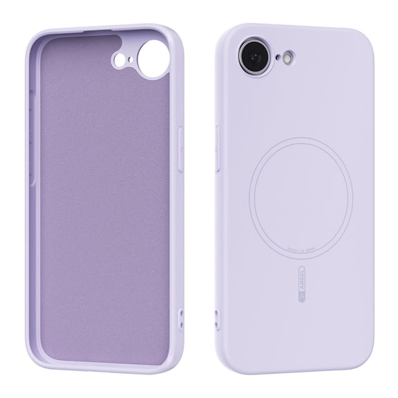 Magnetic Case for iPhone 16e/17e, Shockproof Protective Ultra Slim Silicone Rubber Lightweight Phone Cover with Anti-Scratch Microfiber Lining for iPhone 16e/17e, Purple