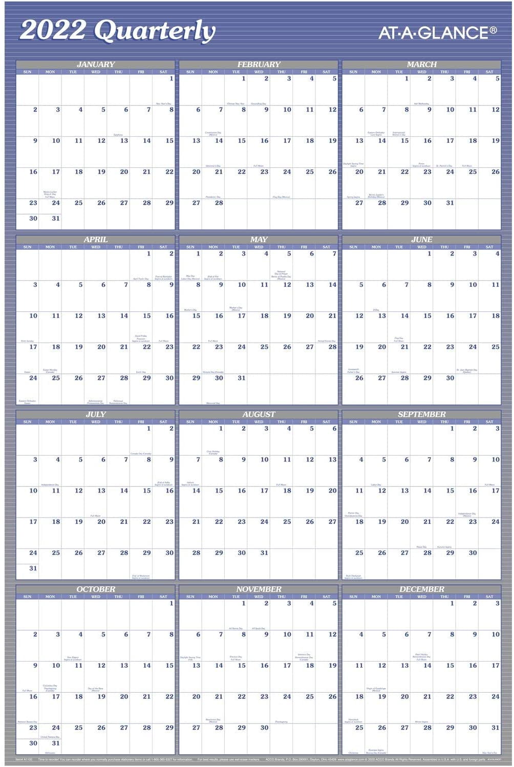 2022 Erasable Calendar, Large Wall Planner By Burkina Faso - View #7