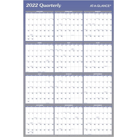 AT-A-GLANCE Erasable Calendar 2025-2026, Dry Erase Wall Planner, 48" X 32", Extra