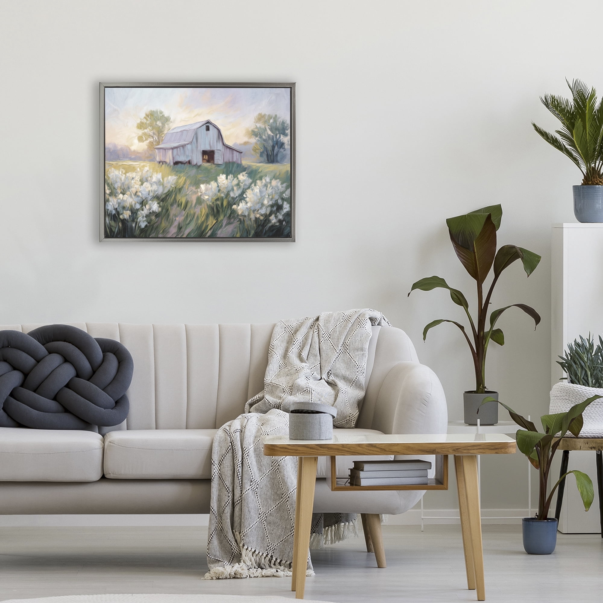 Stupell Industries Secluded Barn Landscape Gray Framed Floater Canvas Wall Art, design by Kim Allen