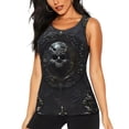 thumbnail image 1 of Fotbe Ornate Dark Skull Book Blusas Sin Mangas para Mujer – Estilo Casual, Corte Suelto, Slim-Fit, Cuello Redondo Deportivo, Tops de Verano para Gimnasio y Yoga-Large, 1 of 7