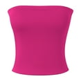 thumbnail image 5 of Tube Tops Women'S Tube Top Sleeveless Stretchy Camisole Removable Padding Strapless Shirt For Layering And Outerwear Hot Pink M, 5 of 6