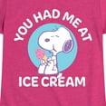 thumbnail image 3 of Peanuts - You Had Me At Ice Cream - Youth Girls Short Sleeve Tee, 3 of 6