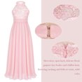 thumbnail image 6 of MSemis Kids Girls Wedding Dress Long Chiffon Flower Junior Bridesmaid Dress Pink 12, 6 of 7