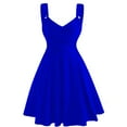 thumbnail image 1 of QIPOPIQ Robes Femmes Longue Robe Fluide à Volants Manches Courtes Tendance Couleur Unie Robe d'Été Sans Manches Col en V Robe Sexy Offres 2023, 1 of 2