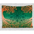 thumbnail image 1 of Indian Tapestry, Asian Mandala Form Universe Symbol Cultural Pattern Surrounded by Branches Design, Wall Hanging for Bedroom Living Room Dorm Decor, 80W X 60L Inches, Orange Green, by Ambesonne, 1 of 1