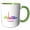 Green/White, variant on 3drose, Rainbow City Skyline of Toronto, Ontario, 11oz Two-tone Green Mug