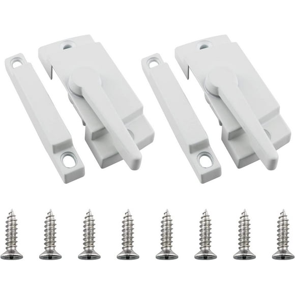 EcoNesxp Set of White Sliding Sash Locks Cam Style Sash Locks for Double Hung Windows Latch Security Vinyl Sash Locks and Retainers Replacement 2 Set of White Sliding Sash Locks Cam Style Sash Locks