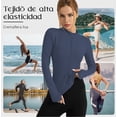 thumbnail image 2 of Playera Cierre Completo Mujer Larga Casual Talla M Modelo Azul, 2 of 4
