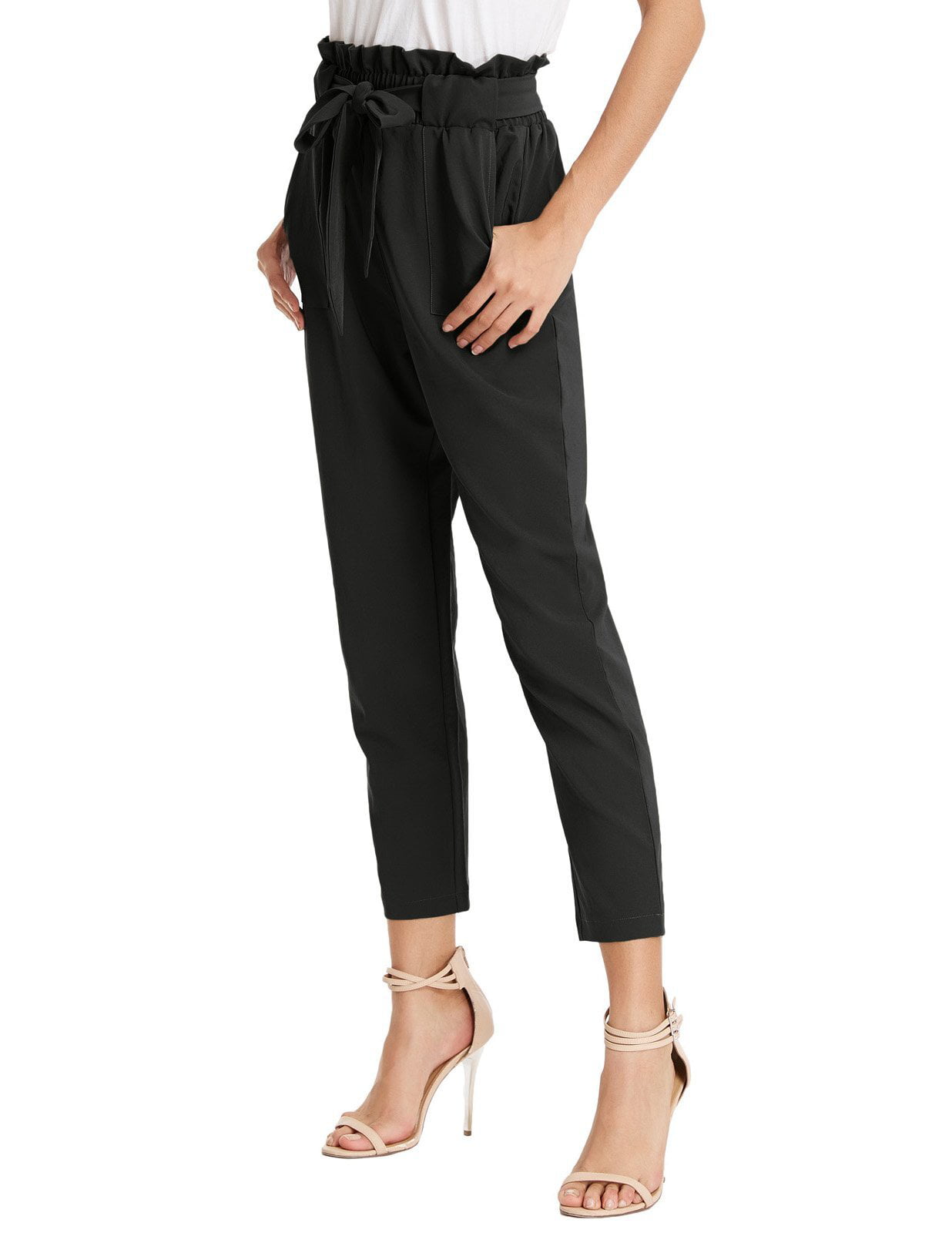 GRACE KARIN Womens Lightweight Casual Pants with Pockets Front Pinktuck Seam Pant Trouser 