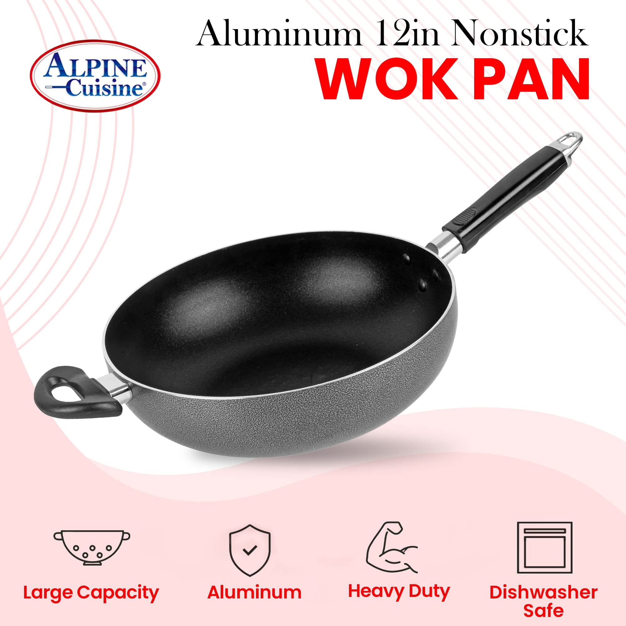 Alpine Cuisine Aluminium Nonstick Coating Frying Pan Gray 8in with