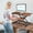 Brown, variant on Standing Desk Riser 37 Inch, Height Adjustable Desk Converter with Keyboard Tray, Manual Gas Spring Sit Stand Workstation for Home Office(Brown)