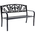 thumbnail image 2 of Metal Garden Bench Black Arrow Design, 2 of 4