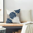 thumbnail image 4 of Navy Blue White Pillow Covers 16x16 Set of 2, Gray Abstract Dahlia Farmhouse Decorations Throw Pillow Covers Geometry Design Summer Outdoors Decorative Linen Cushion Case for Couch Sofa Home, 4 of 6