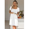 thumbnail image 5 of Ekouaer Nightgowns for Women Lace Trim Sleep Shirts Short Sleeve Night Shirts With Pockets Night Gown Ruffled Sleep Dress, 5 of 6