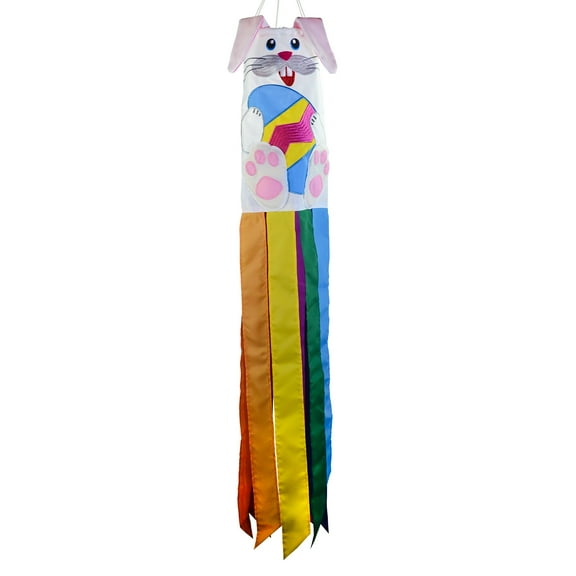 In the Breeze 5052 — Bunny Windsock Easter Holiday Hanging Decoration, 40-Inches — Colorful Seasonal Decor for Yards and Gardens