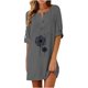 thumbnail image 1 of Vestido de botón de cuello redondo de manga media con estampado casual de verano de moda para mujer Pompotops ghjkhdj14610, 1 of 6