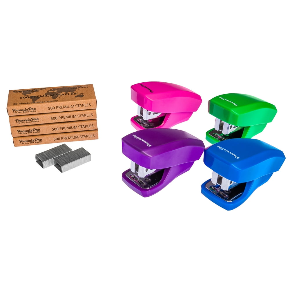 PraxxisPro, Mini Staplers, Built in Staple Remover, Staples 2 to 18