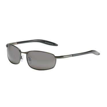 Piranha Eyewear Attitude Narrow Full Frame Metal Unisex Sunglasses with Smoke Lens