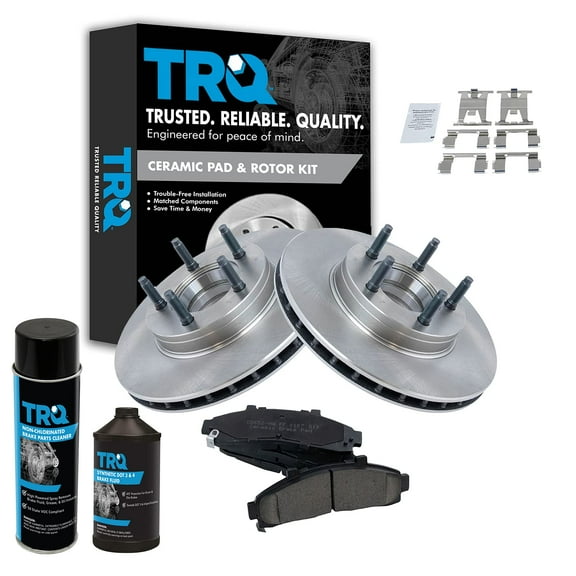 TRQ Front Premium Posi Ceramic Brake Pad & Rotor w/Chemicals BKA16311