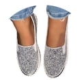 thumbnail image 3 of XIMIN Women's Platform Walking Shoes Fashion Rhinestone Slip On Sneakers Bling Sequin Sneakers Casual Comfort Cute Bowknot Glitter Loafers, 3 of 7