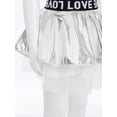 thumbnail image 6 of Doomiva Kids Girls 3 Piece Hip-Hop Jazz Dance Outfits Sequins Metallic Vest Tops with Mesh Tutu Skirts Hairband Set Silver 150, 6 of 7