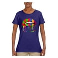 thumbnail image 2 of Wild Bobby, Colorful Painted Lip, Streetwear, Women Graphic Tee, Purple, 3X-Large, 2 of 5