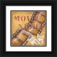 thumbnail image 1 of Lewis, Kim 12x12 Black Ornate Wood Framed with Double Matting Museum Art Print Titled - Movie Night, 1 of 4