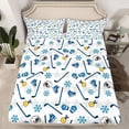 thumbnail image 2 of Homewish Hockey Sport Full Size Sheets,Boys Ball Game Bed Sheets,Blue White Sheet Sets For Teens,Super Cozy Room Decor,4 Pieces, 2 of 7