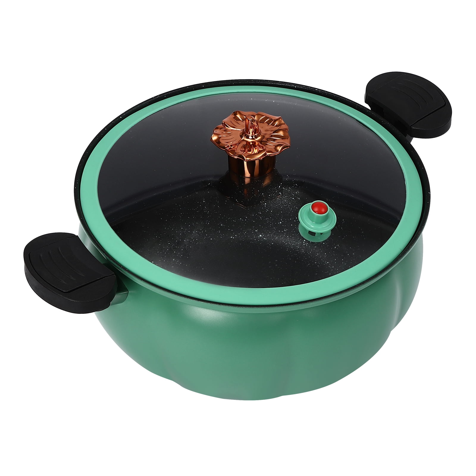 8L/2.11Gal Pumpkin Shape Green Micro Pressure Cooker Micro Pressure Cooking Pot for Home Kitchens Dormitories Flats
