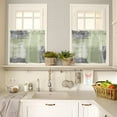 thumbnail image 4 of Grey Sage Green Kitchen Curtains and Valances Set, Farmhouse Cafe Curtains Tier Rod Pocket Half Window Curtain 36 Inch Length Modern Abstract Art Graffiti Square Paint 3 Piece Kitchen Curtain Set, 4 of 5
