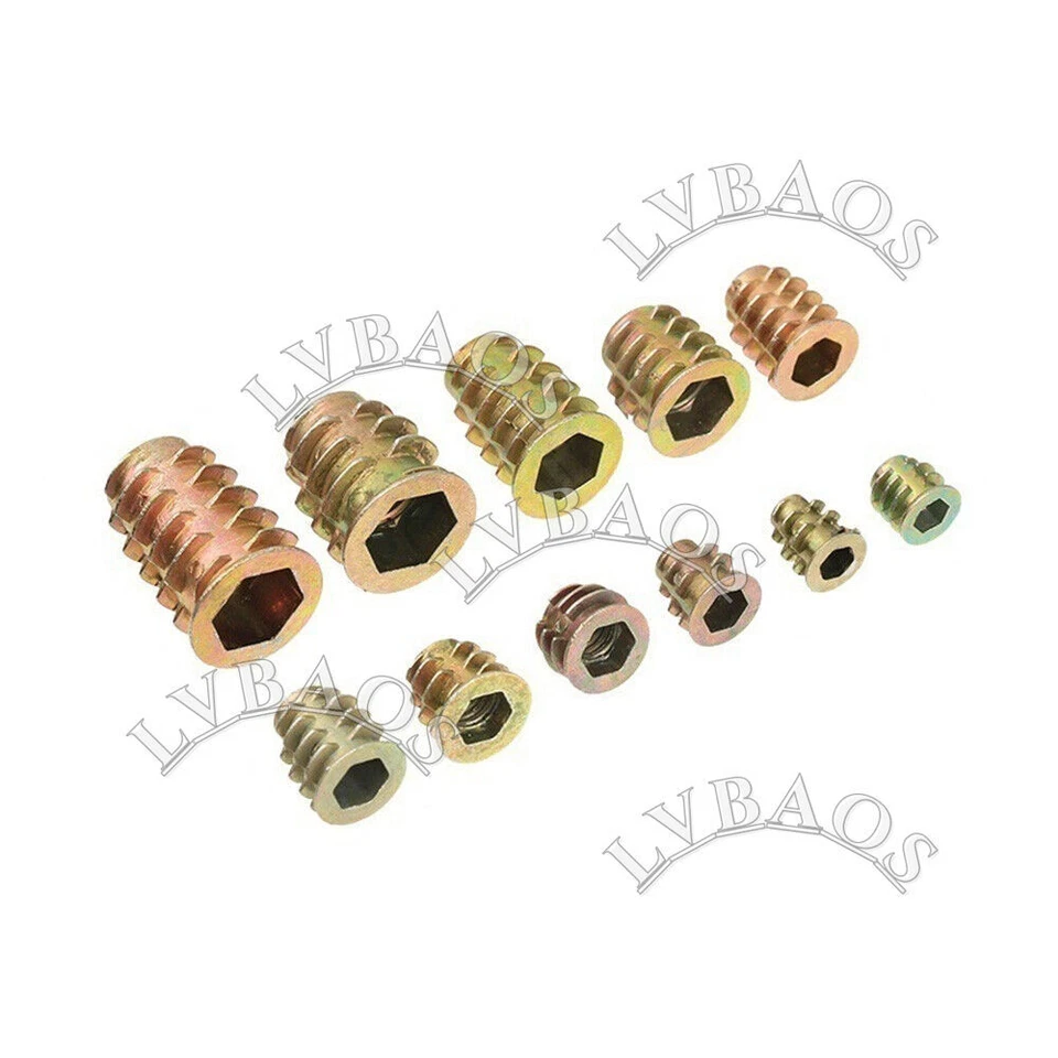 CIRCLE- 230Pcs Threaded Hex Drive Insert Fixing Wood Screw Inserts Nuts M4/M5/M6M8/M10