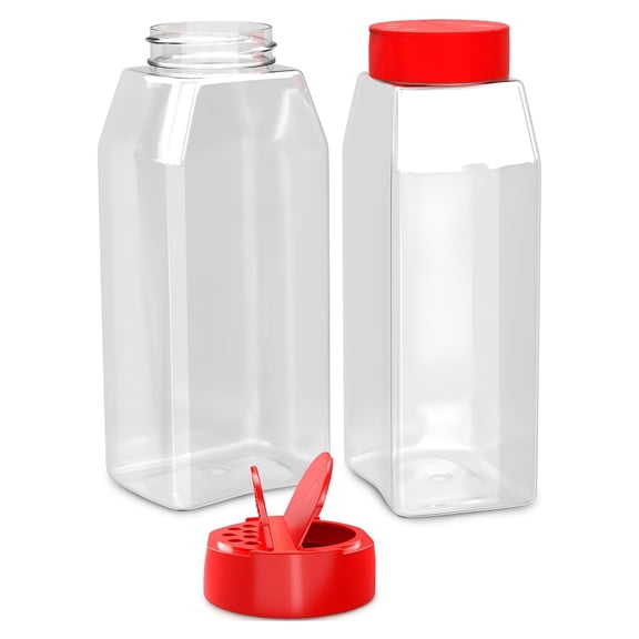 ACDANC Large Seasoning Containers Wide Mouth Easy Filling 32 Oz Spice Containers Dual Shake Airtight Lids Spices Transparent Seasoning Shaker Durable Odor-Resistant Spice Shaker