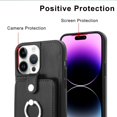 thumbnail image 5 of for iPhone 14 Pro Max Case Wallet, Card Holder Kickstand Mental Ring Leather for iPhone 14 Pro Max Case + Screen Protector, Card Slot iPhone 14 Pro Max Case for Girls Women -Black, 5 of 12