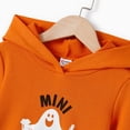 thumbnail image 5 of PatPat Halloween Mommy and Me Ghost Pattern Orange Long Sleeves Hooded Dresses, 5 of 7