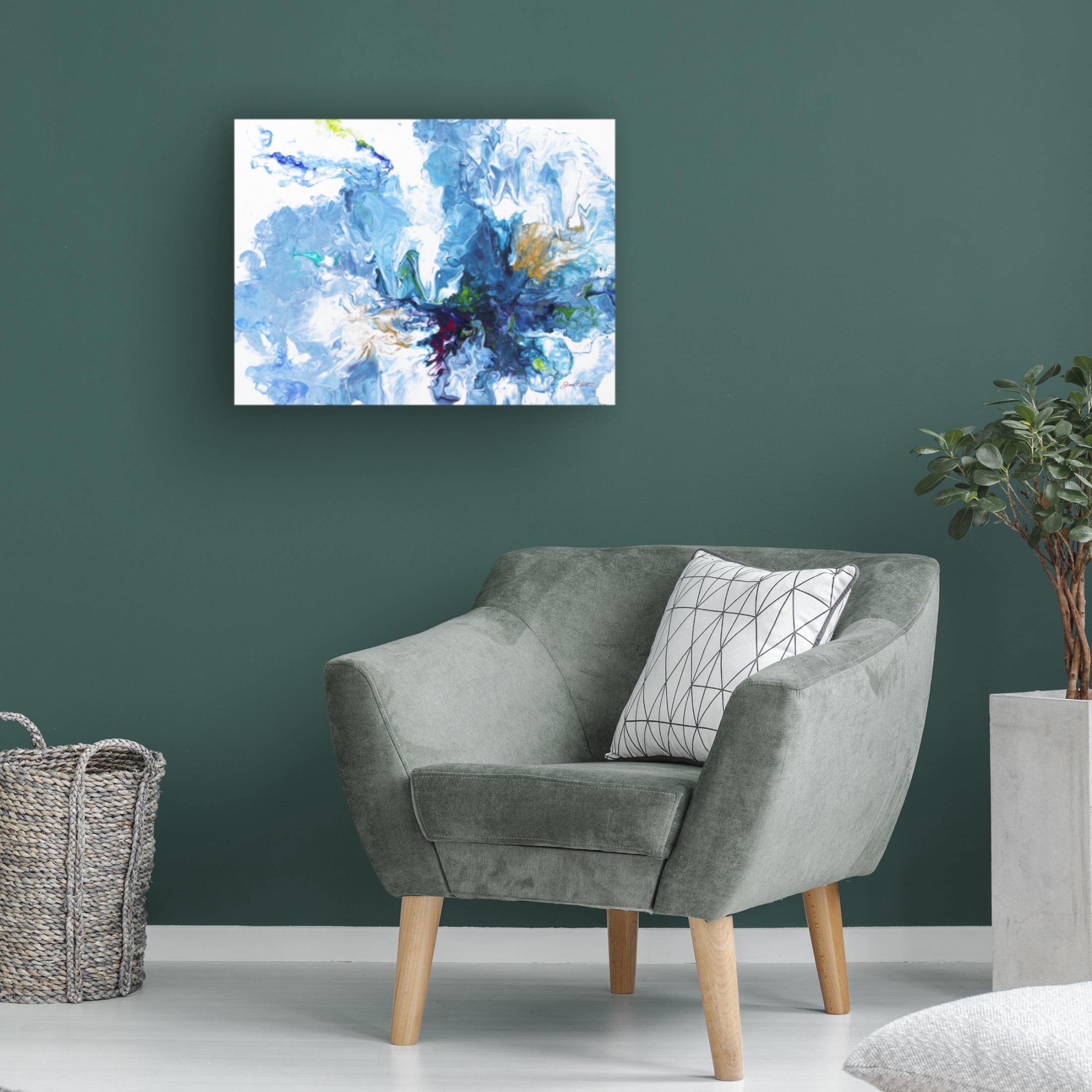 Canvas Wall Art - Jean Plout 'Abstract Pouring G' Wall Art for Living Room, Bedroom, or Office Décor by Trademark Fine Art - 47 x 35 Inches
