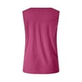 thumbnail image 5 of Otntypg Athletic Tank Tops for Women Loose Fit Casual Summer V Neck Sleeveless Basic Workout Tees Vest Trendy Cozy Tunic Shirts Hot Pink S, 5 of 10