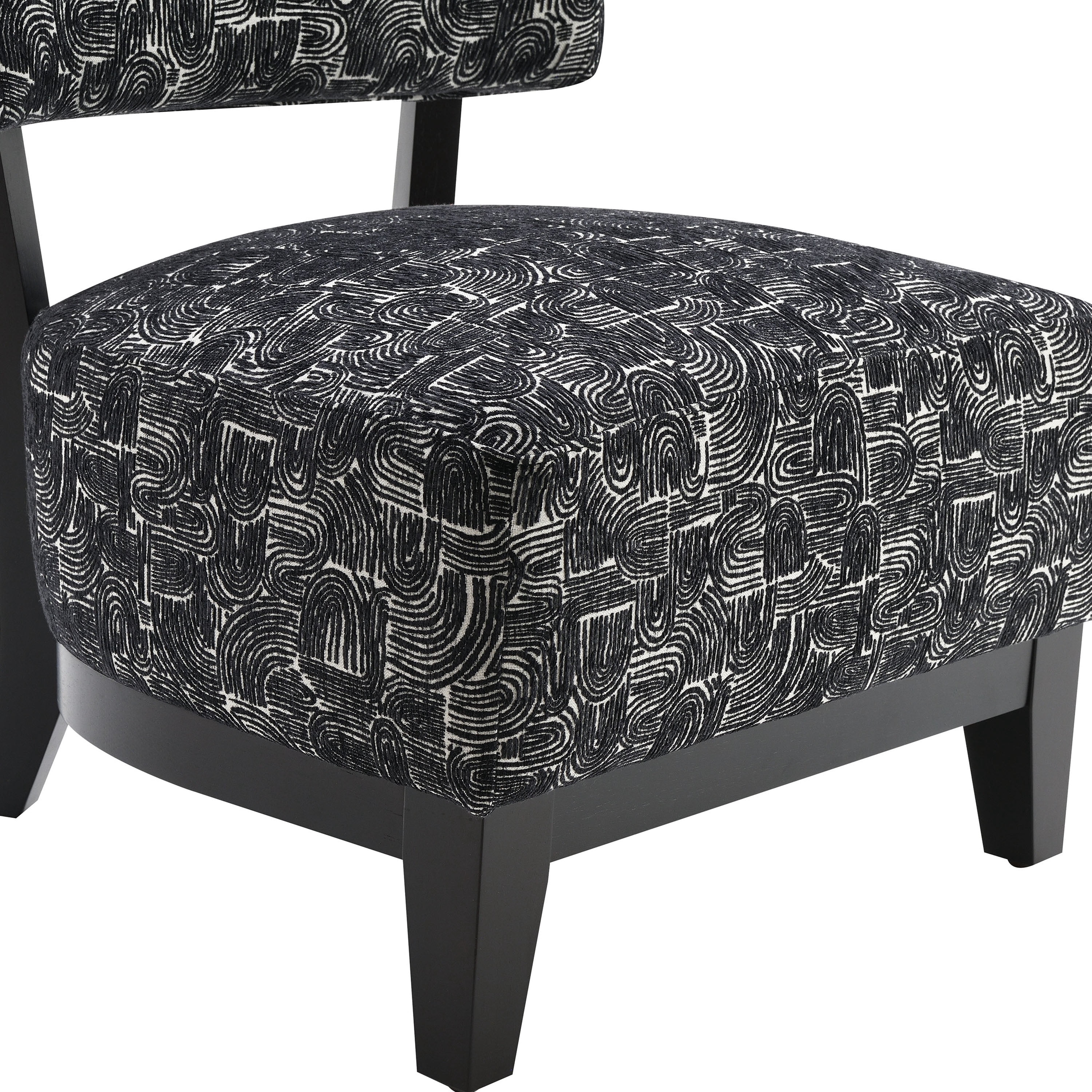 Furniture of America Swene Modern Fabric Abstract Pattern Accent Chair, Black
