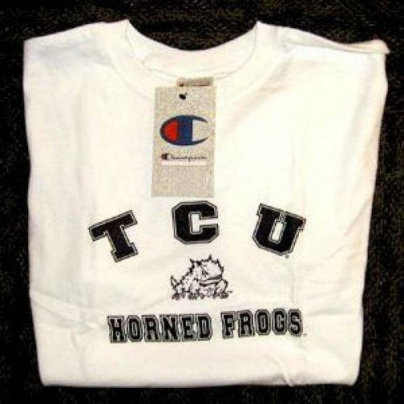 Tcu Horned Frogs T-shirt - White With Mascot Script Print