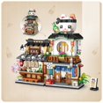 thumbnail image 1 of Street View Series Building Blocks Set, Izakaya Shaved Ice Takoyaki Coffee & Panda Tea House DIY Model, Creative Assembled Scenery Bricks Decor Toy Gift for Kids, 1 of 7