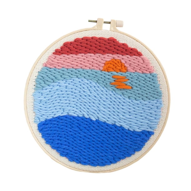 Kit de inicio de Punch Needle Kit de inicio de Punch Rug con bastidor de bordado de 2 cm Multicolor