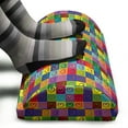 thumbnail image 3 of Art Foot Rest, Warholesque Vivid Hearts in Colorful Squares Pop-Art Inspired Art Sixties Retro, Non-Slip Backing Adjustable Ergonomic Memory Foam Leg Support for Office, Multicolor, by Ambesonne, 3 of 5