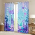 thumbnail image 2 of Manfei Kids Children Kawaii Mermaid Black Out Curtains,Cartoon Marine Animal Curtains Pack of 2 (42x63 Each),Cute Sea Wildlife Bedroom Curtains,Super Cozy Room Decor, 2 of 6
