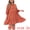 Orange, variant on DARING DIVA Plus Size Tie Neck Lace Sleeve Casual Ruffle Midi Flowy Dress 2X Black