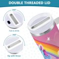 thumbnail image 4 of JSTEL Unicorn Rainbow 30 oz Tumbler Stainless Steel Water Bottle Vacuum Insulated Cup with Straw Lid & Handle For Travel Car Cup Holder, 4 of 8
